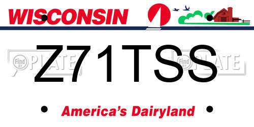 Z71TSS Wisconsin License Plate