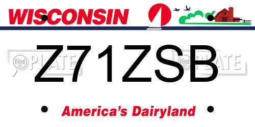 Z71ZSB Wisconsin License Plate