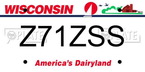 Z71ZSS Wisconsin License Plate