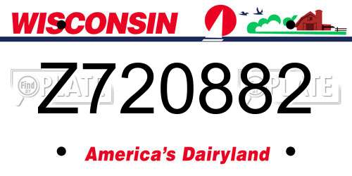 Z720882 Wisconsin License Plate