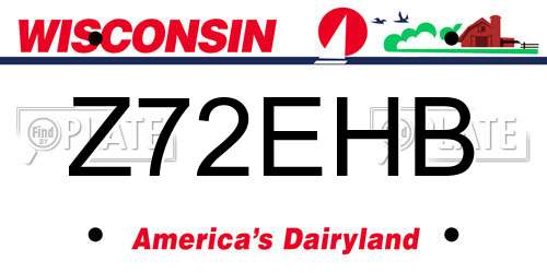 Z72EHB Wisconsin License Plate