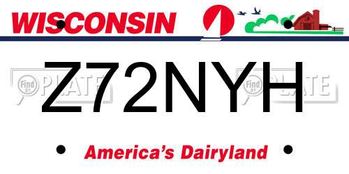 Z72NYH Wisconsin License Plate