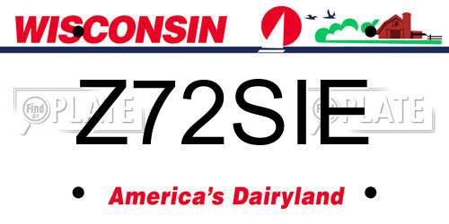 Z72SIE Wisconsin License Plate