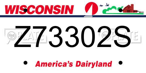 Z73302S Wisconsin License Plate
