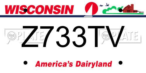 Z733TV Wisconsin License Plate