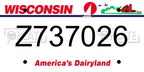 Z737026 Wisconsin License Plate