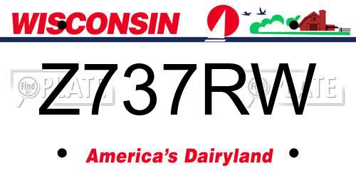 Z737RW Wisconsin License Plate