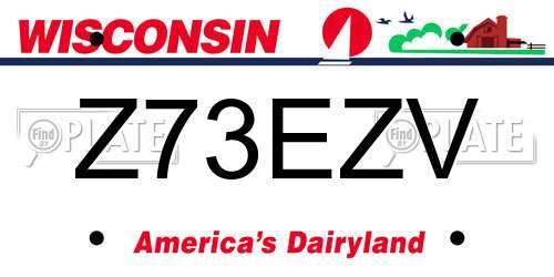Z73EZV Wisconsin License Plate