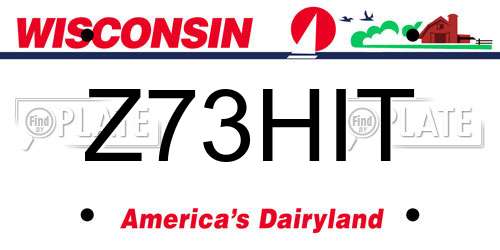 Z73HIT Wisconsin License Plate
