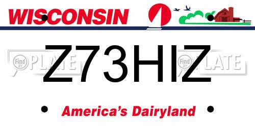 Z73HIZ Wisconsin License Plate