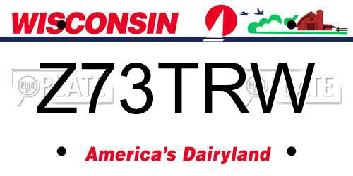Z73TRW Wisconsin License Plate