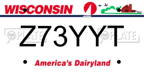 Z73YYT Wisconsin License Plate