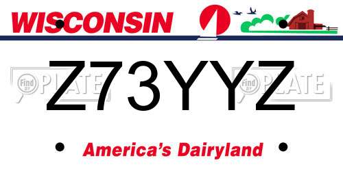 Z73YYZ Wisconsin License Plate
