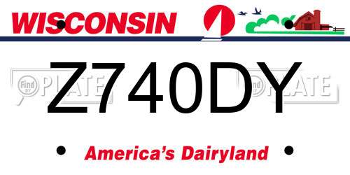 Z740DY Wisconsin License Plate