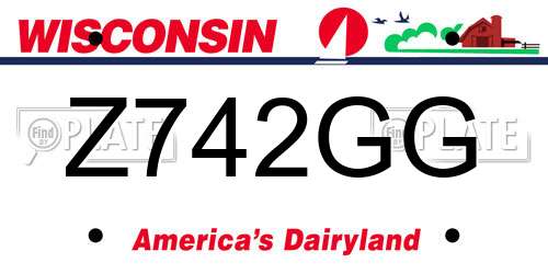 Z742GG Wisconsin License Plate