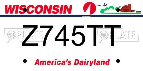 Z745TT Wisconsin License Plate