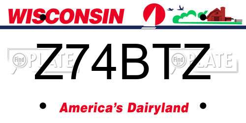 Z74BTZ Wisconsin License Plate