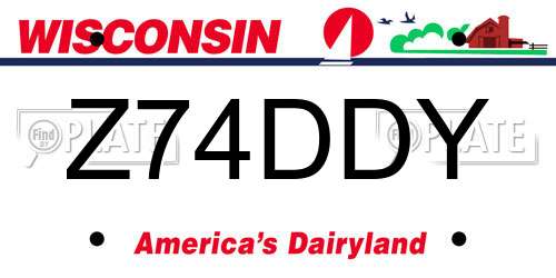Z74DDY Wisconsin License Plate