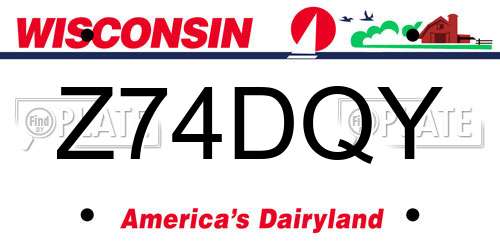 Z74DQY Wisconsin License Plate