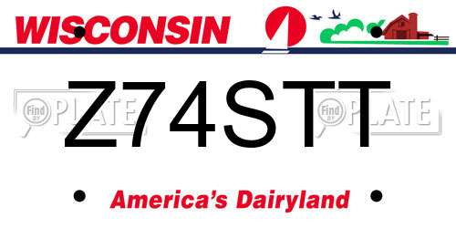 Z74STT Wisconsin License Plate