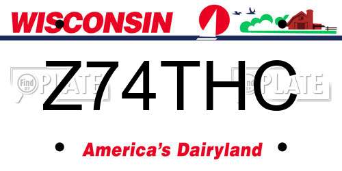 Z74THC Wisconsin License Plate