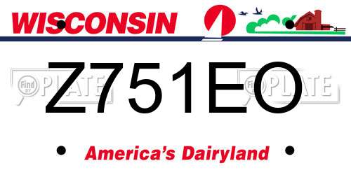 Z751EO Wisconsin License Plate