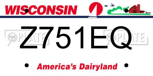 Z751EQ Wisconsin License Plate