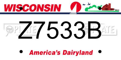 Z7533B Wisconsin License Plate