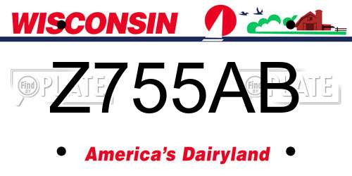 Z755AB Wisconsin License Plate