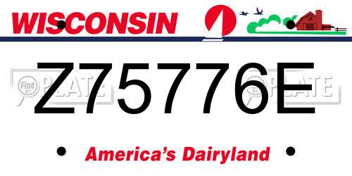 Z75776E Wisconsin License Plate