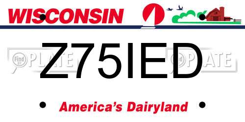 Z75IED Wisconsin License Plate