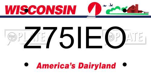 Z75IEO Wisconsin License Plate