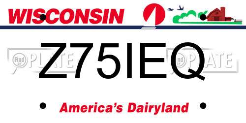 Z75IEQ Wisconsin License Plate