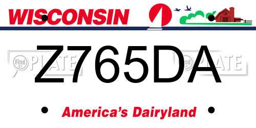 Z765DA Wisconsin License Plate