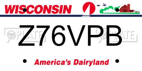 Z76VPB Wisconsin License Plate