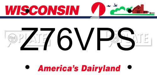 Z76VPS Wisconsin License Plate