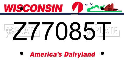 Z77085T Wisconsin License Plate