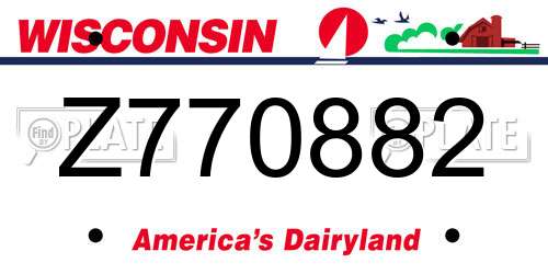 Z770882 Wisconsin License Plate