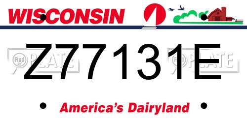 Z77131E Wisconsin License Plate