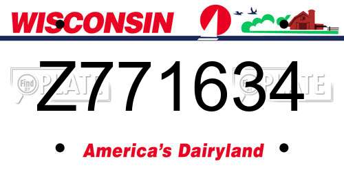 Z771634 Wisconsin License Plate