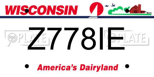 Z778IE Wisconsin License Plate
