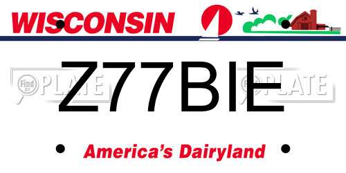 Z77BIE Wisconsin License Plate
