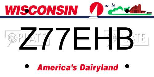 Z77EHB Wisconsin License Plate