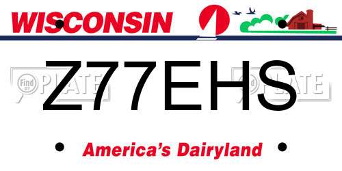 Z77EHS Wisconsin License Plate