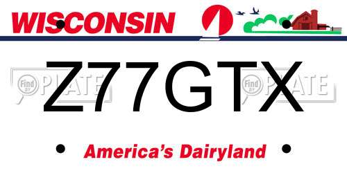 Z77GTX Wisconsin License Plate