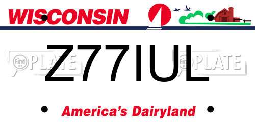 Z77IUL Wisconsin License Plate