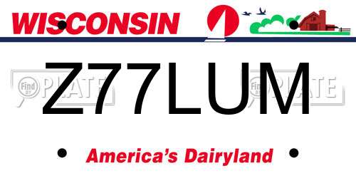 Z77LUM Wisconsin License Plate