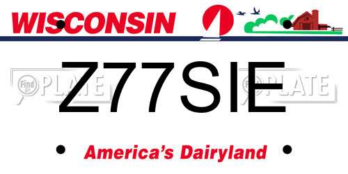 Z77SIE Wisconsin License Plate