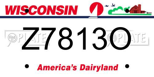 Z7813O Wisconsin License Plate