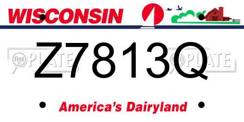 Z7813Q Wisconsin License Plate